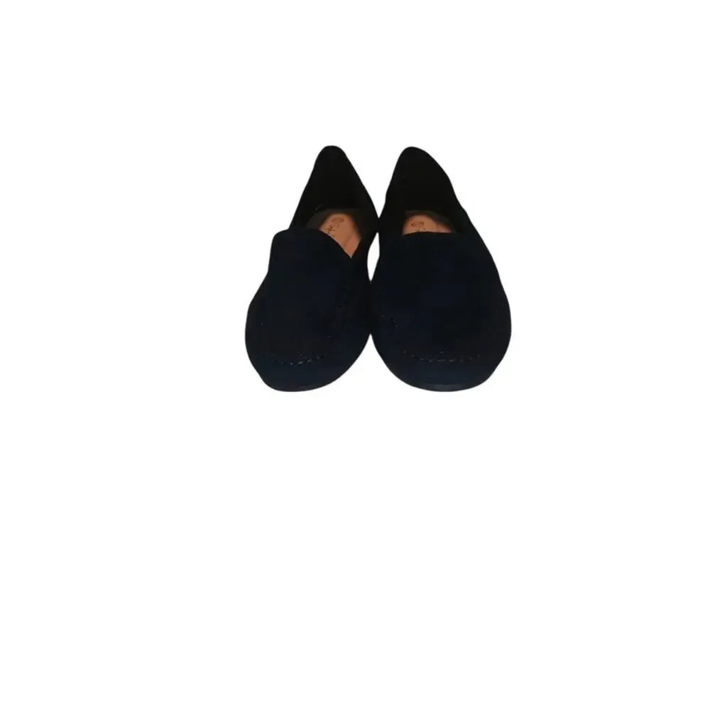 Sophia Taylor, Navy Blue microsuede slip on flats loafers, women’s 8.5m New